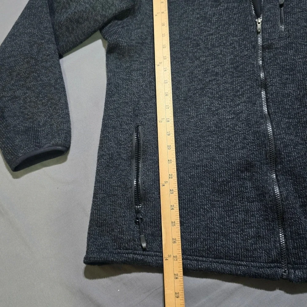Columbia Sweater Fleece Jacket Mens Large Charcoal Omni-Wick Full Zip Hiking